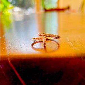 Size 5 Cartier design ring with diamonds.